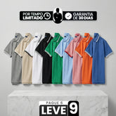 [Leve 9, Pague Só 6!] Polo Magnus Masculina em Algodão Piquet e Elastano de Ajuste Firme com Acabamento em Listras Duplas