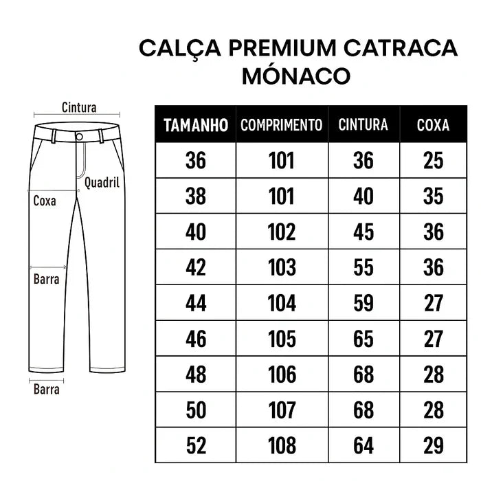 (Compre 1 Leve 3) Calça Premium Catraca Mônaco – Estilo, Conforto e Caimento Perfeito